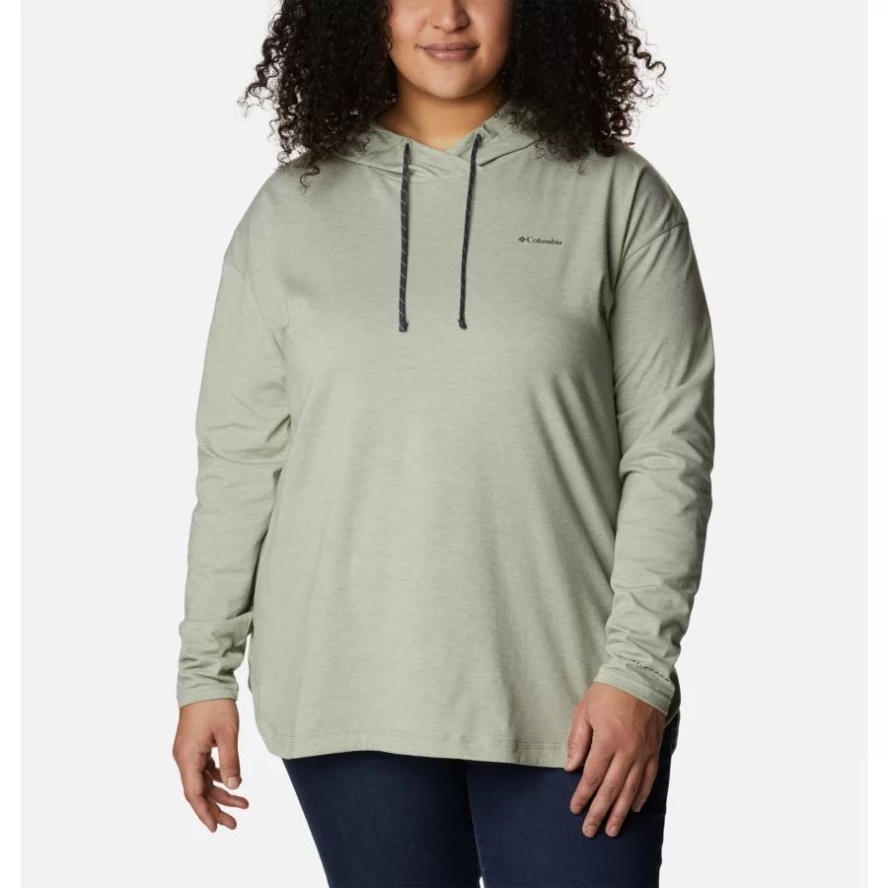 Women's Sun Trek Hooded Pullover Plus Size Safari Heather Columbia Sale
