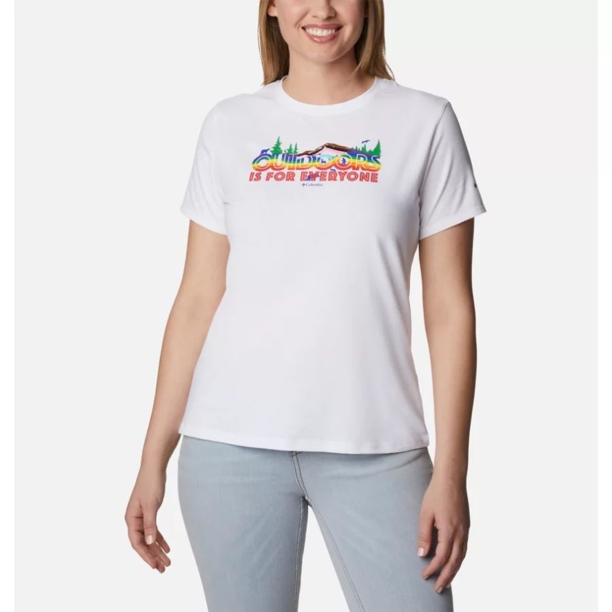 Women's Sun Trek Pride Graphic T-Shirt White/Columbia Sale Pride Columbia Sale
