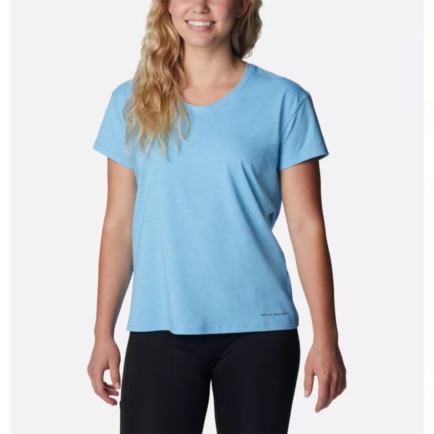 Women's Sun Trek T-Shirt Vista Blue Heather Columbia Sale
