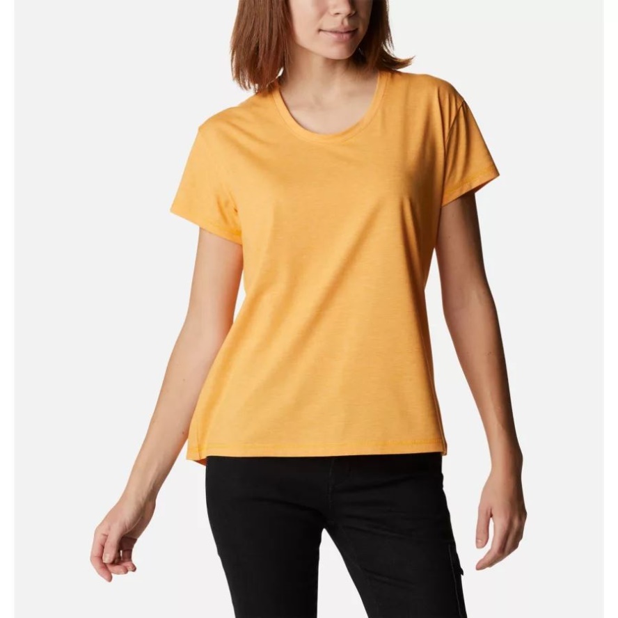 Women's Sun Trek Technical T-Shirt Columbia Sale Mango Heather