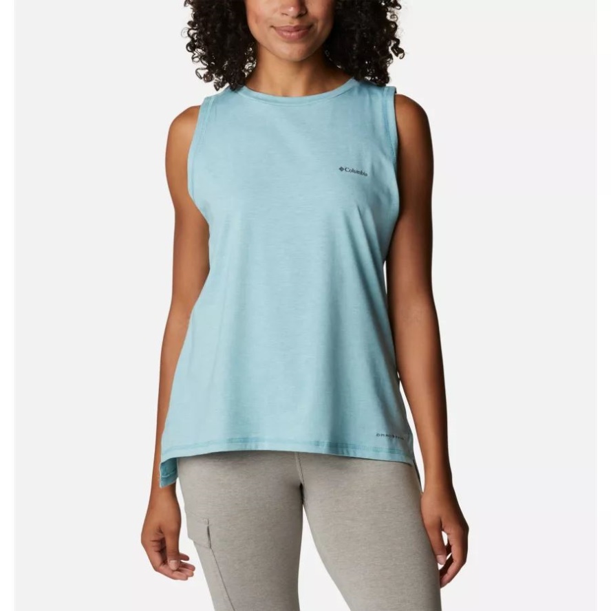Women's Sun Trek Technical Tank Top Sea Wave Heather Columbia Sale