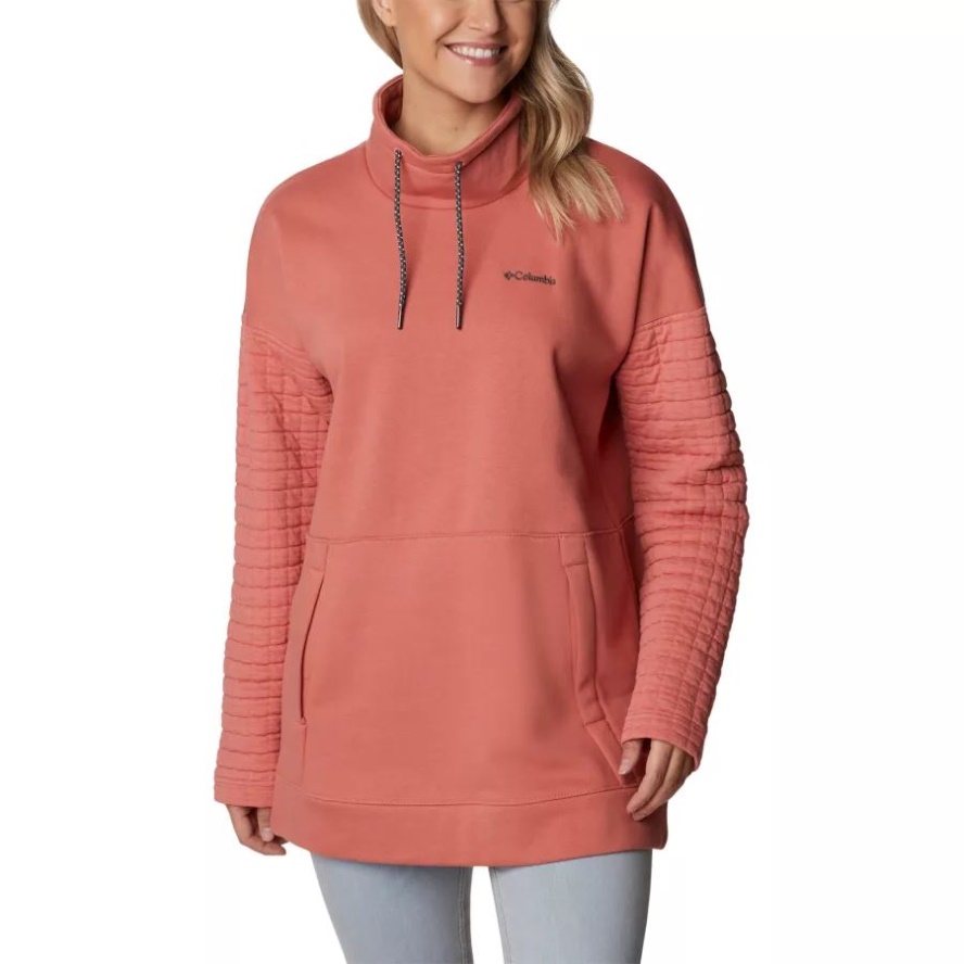 Women's Sunday Summit Oversized Funnel Pullover Columbia Sale Dark Coral