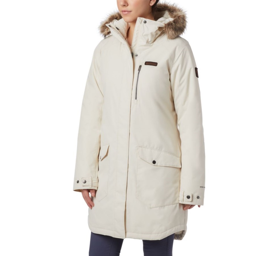 Women's Suttle Mountain Long Synthetic Down Parka Columbia Sale Chalk