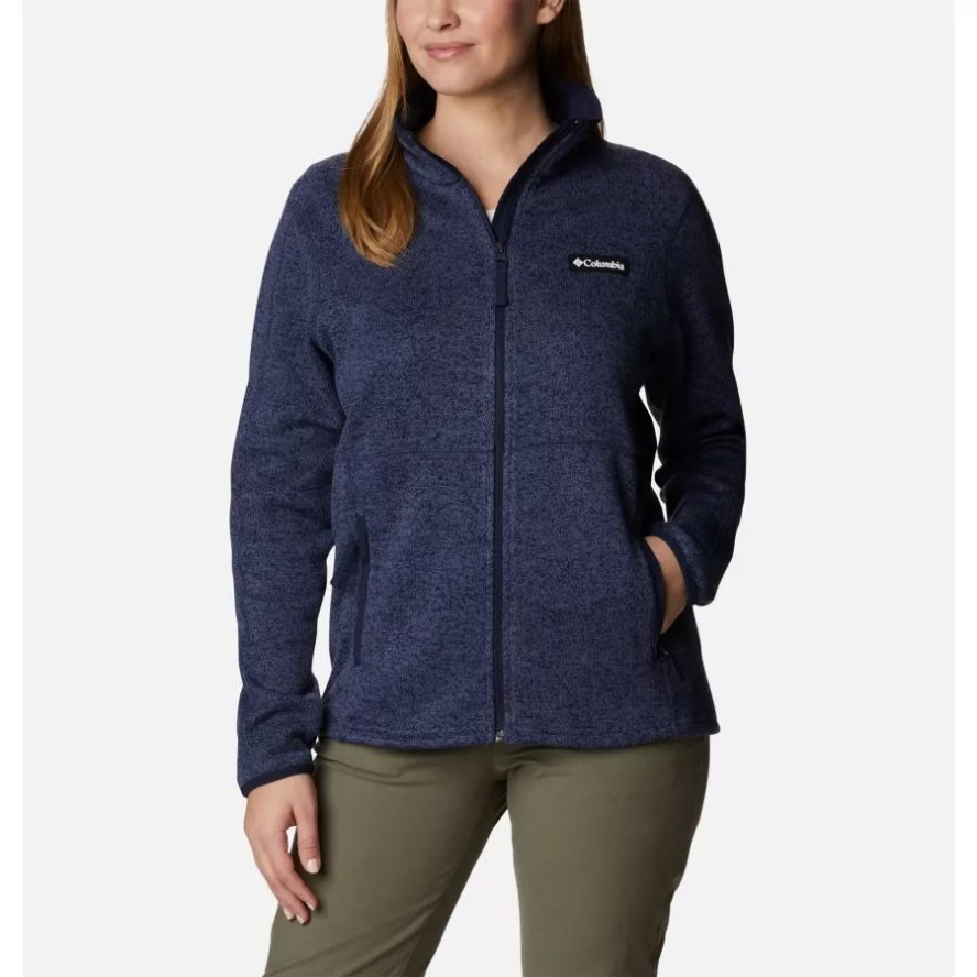 Women's Sweater Weather Fleece Full Zip Jacket Dark Nocturnal Heather Columbia Sale