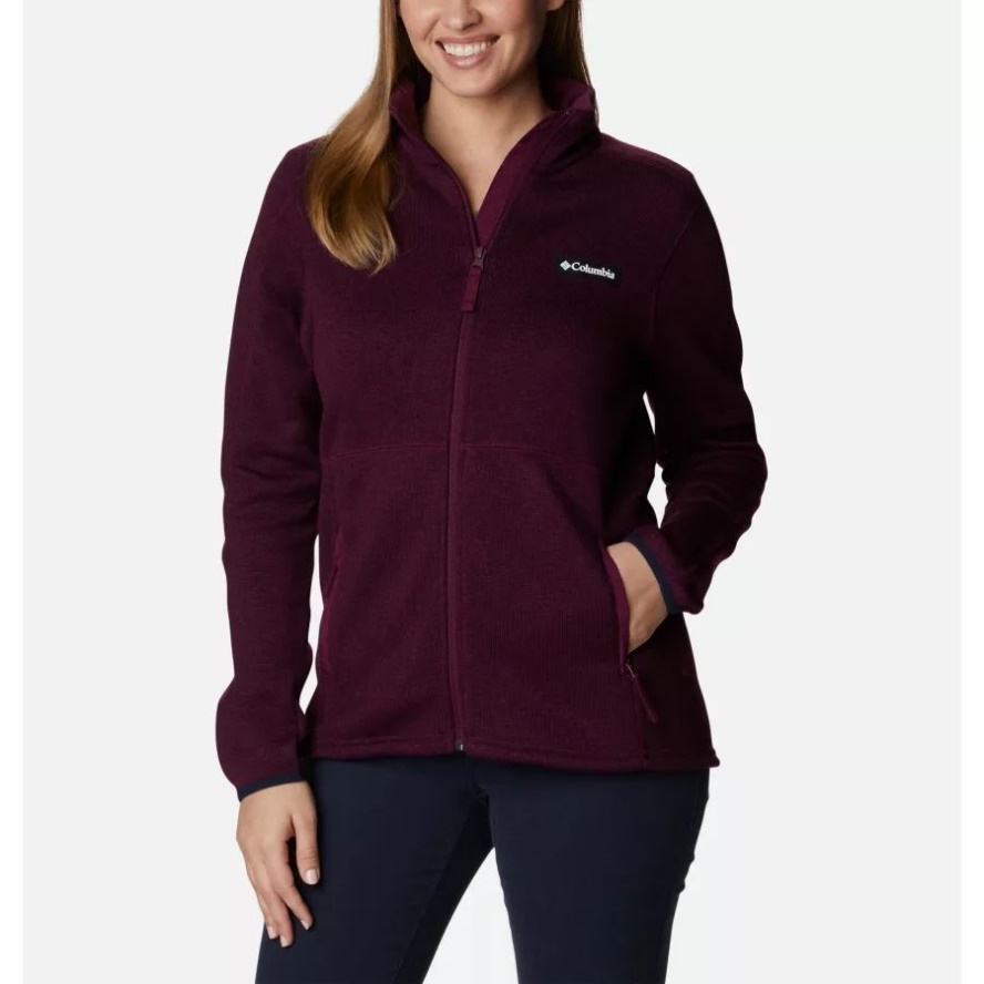 Women's Sweater Weather Fleece Jacket Columbia Sale Marionberry Heather