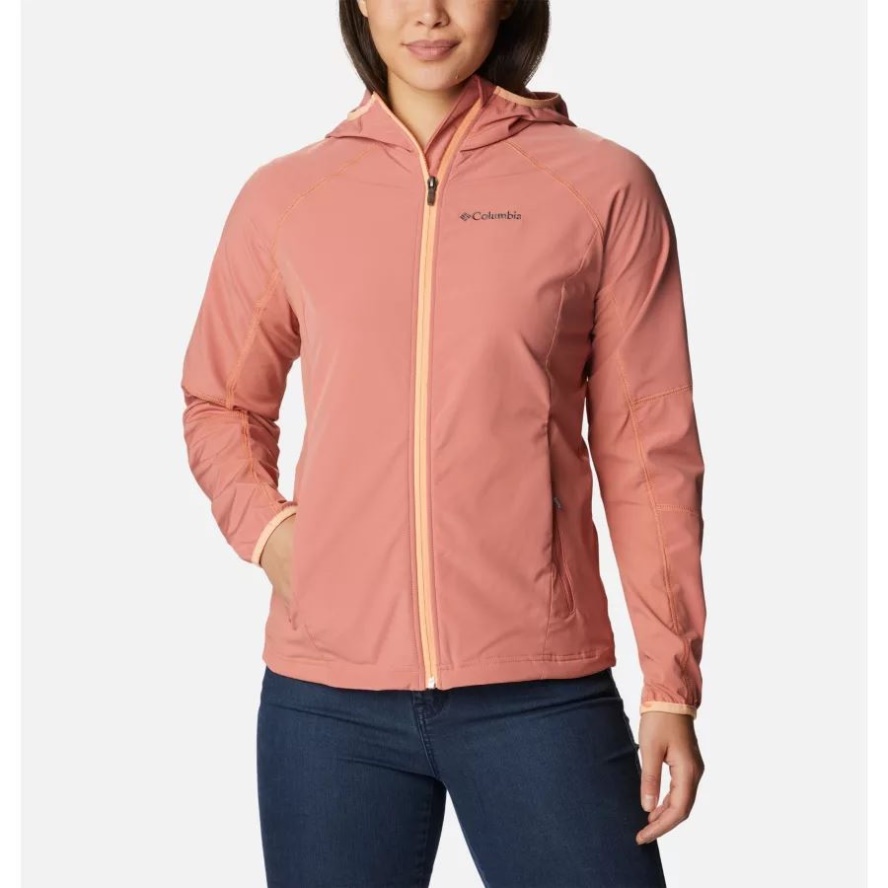 Women's Sweet As Softshell Hooded Jacket Dark Coral Columbia Sale