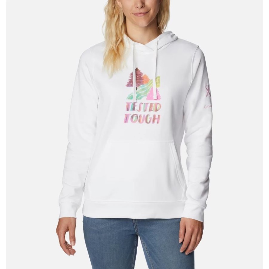 Women's Tested Tough In Pink Hoodie White Loveis TTIP Logo Columbia Sale