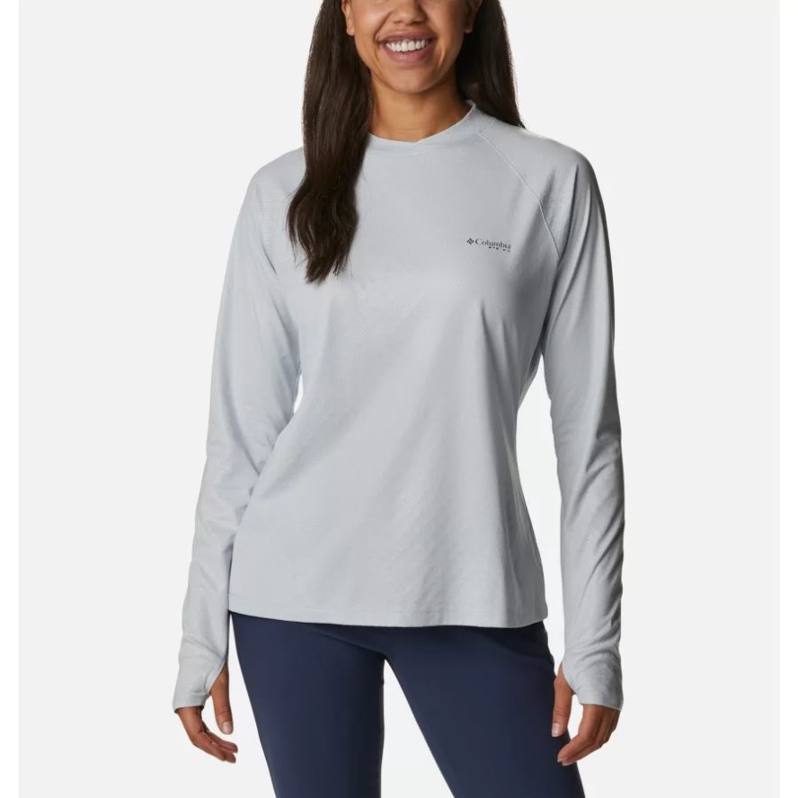 Women's Tidal Deflector Ice Long Sleeve Shirt Cirrus Grey Columbia Sale