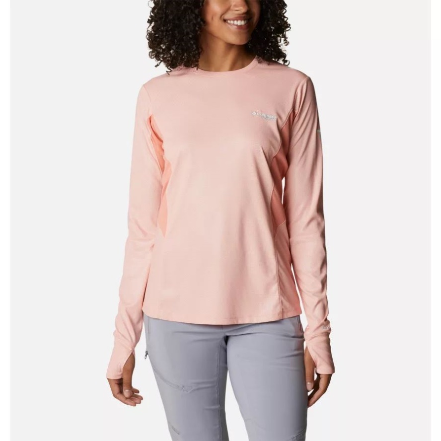 Women's Titan Pass 2.0 Technical Long Sleeve T-Shirt Coral Reef Columbia Sale