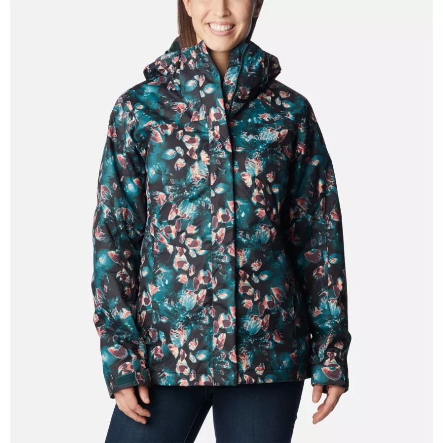 Women's Tunnel Falls Interchange Jacket Columbia Sale Spruce Solarized Print
