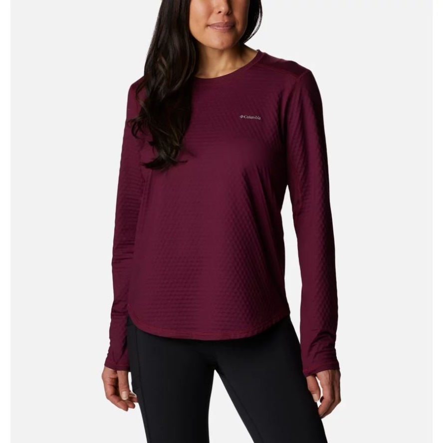 Women's W Bliss Ascent Long Sleeve Technical T-shirt Columbia Sale Marionberry
