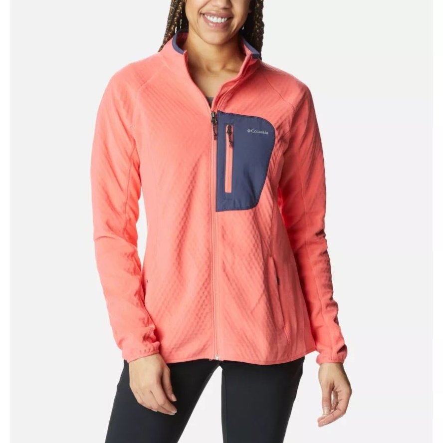 Women's W Outdoor Tracks Technical Fleece Jacket Blush Pink/Peach Blossom Columbia Sale