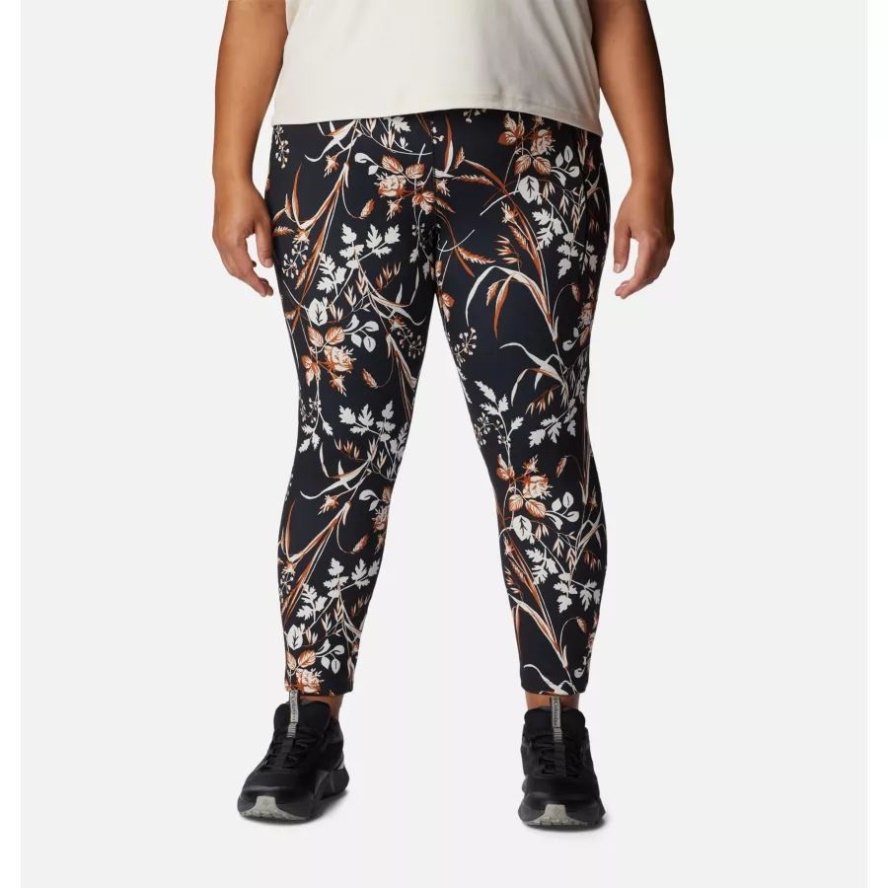 Women's Weekend Adventure 7/8 Legging Plus Size Columbia Sale Black Fallgrass Print
