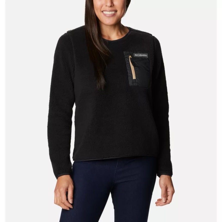 Women's West Bend Sherpa Crewneck Pullover Black Columbia Sale