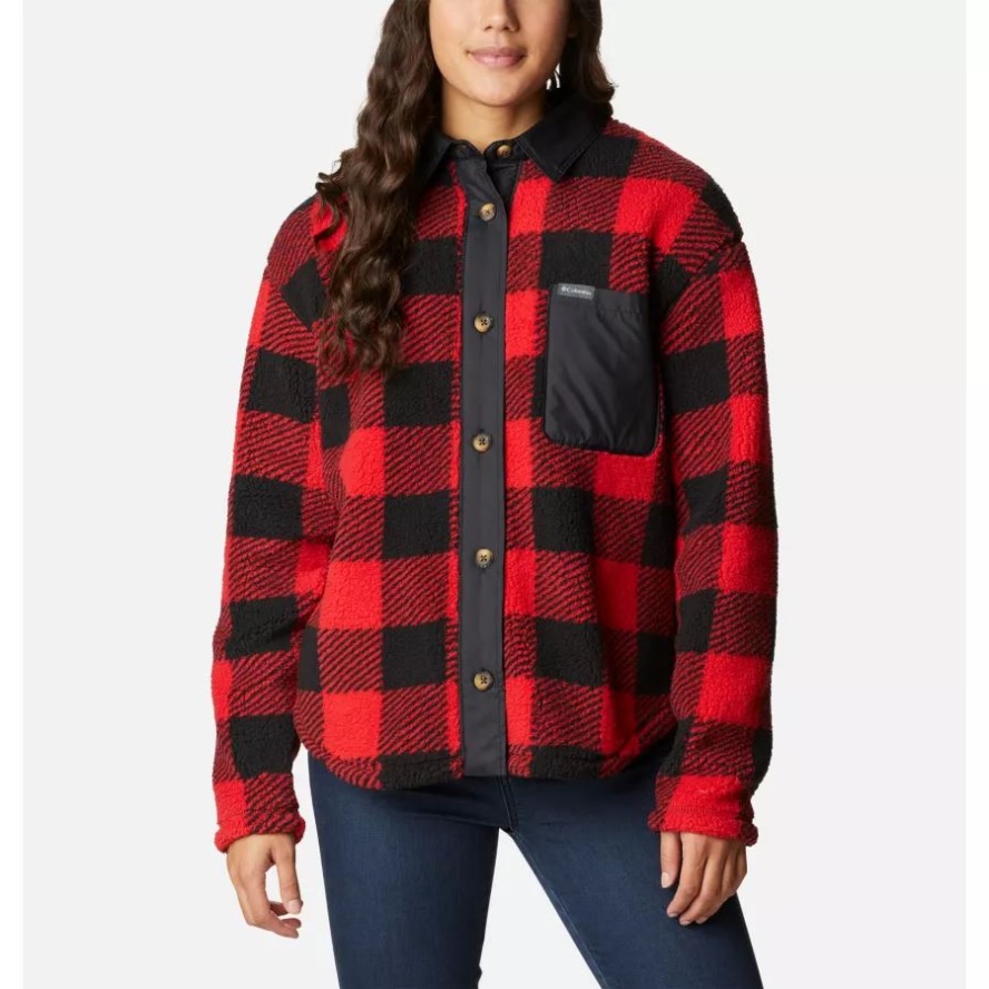 Women's West Bend Shirt Jacket Columbia Sale Red Lily Check Print