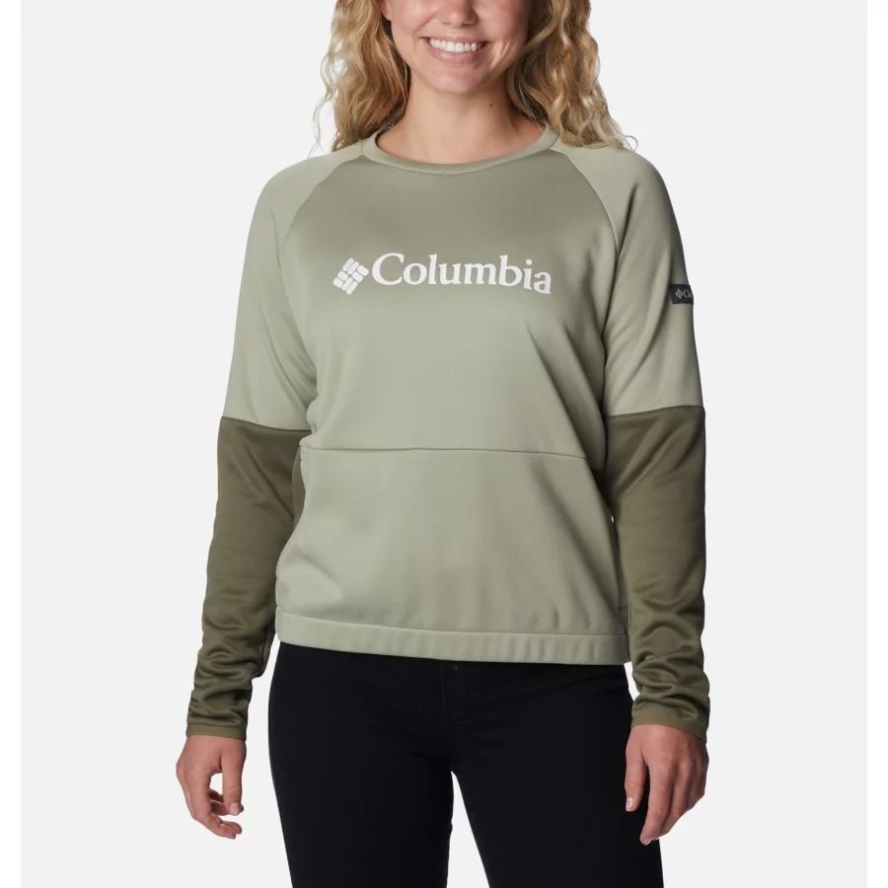 Women's Windgates Crew Sweatshirt Safari/Stone Green Columbia Sale