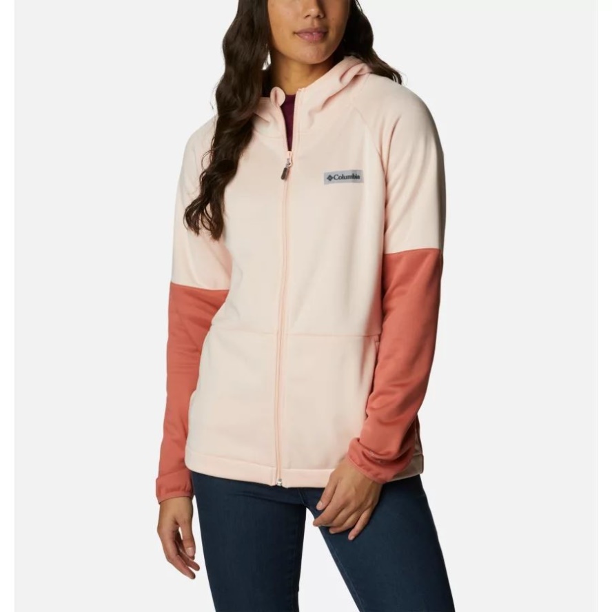 Women's Windgates Full Zip Fleece Jacket Peach Blossom/Dark Coral Columbia Sale