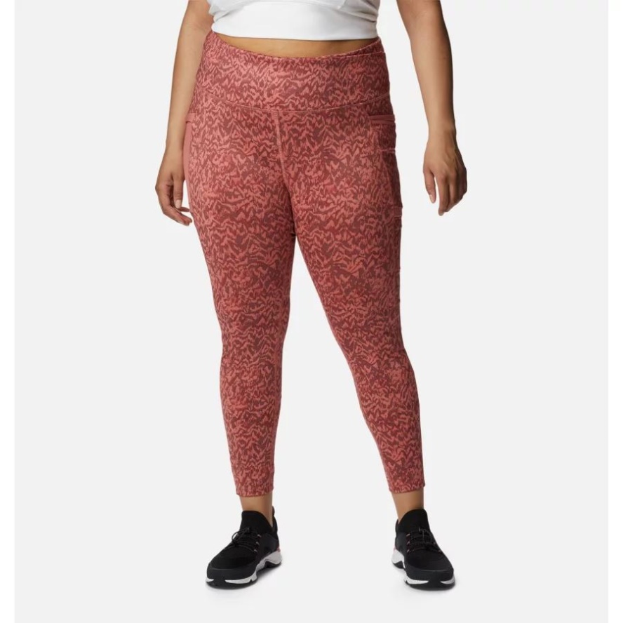 Women's Windgates II Leggings Plus Size Columbia Sale Dark Coral Terrain