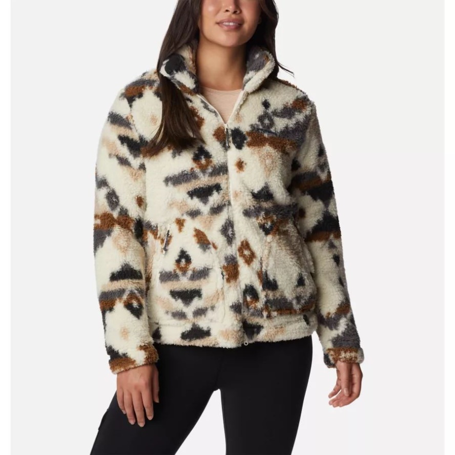 Women's Winter Pass Sherpa Jacket Columbia Sale Chalk Rocky Mt Print