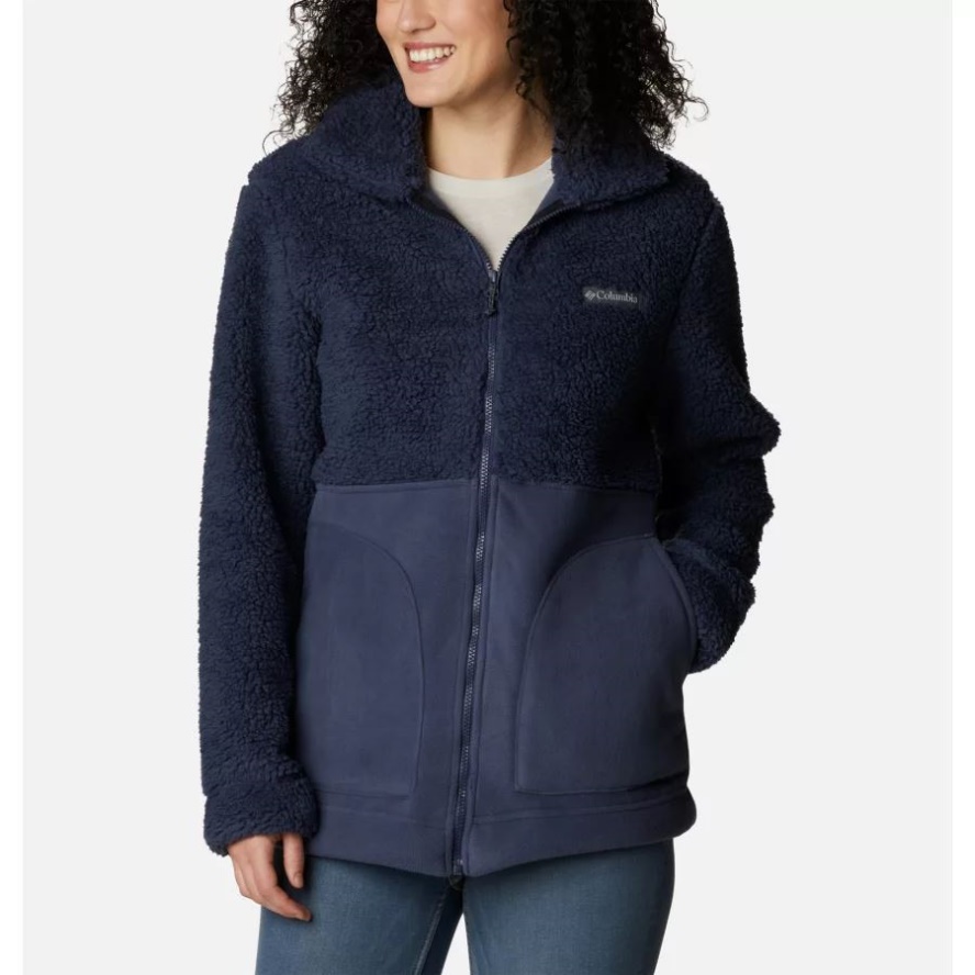 Women's Winter Pass Sherpa Long Full Zip Fleece Jacket Nocturnal Columbia Sale