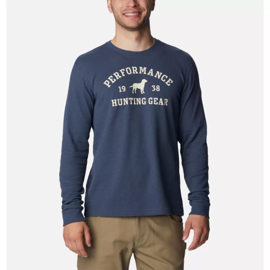 Zinc/Chalk Dog Columbia Sale Men's PHG University Waffle Long Sleeve Shirt