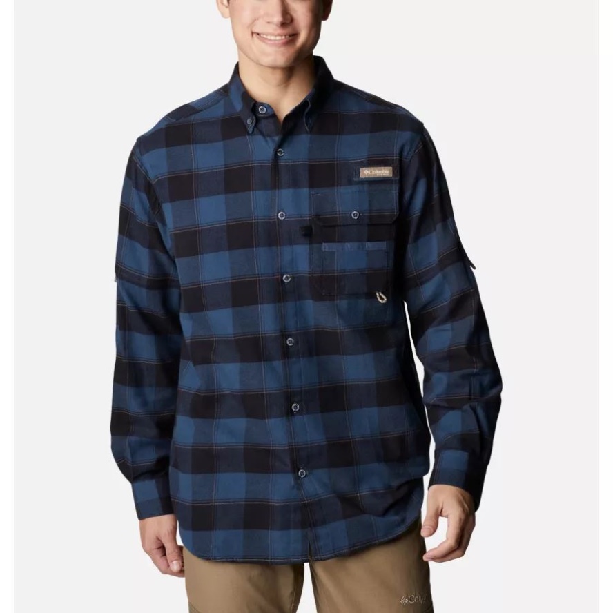 Zinc Chunky Plaid Men's PHG Sharptail Flannel Tall Columbia Sale